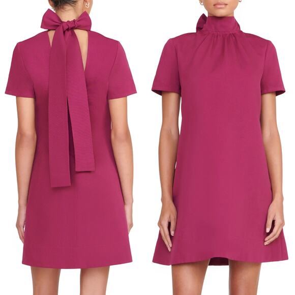 Staud Ilana Mini Dress‎ Syrah Plum Purple Size Large NWT - Picture 1 of 10